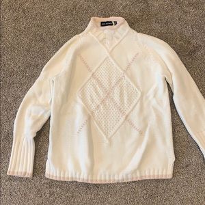 525 America cable knit mock neck Sweater